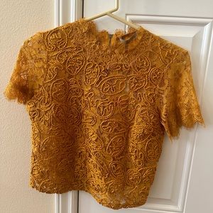NWT Zara Women Lace Yellow Top